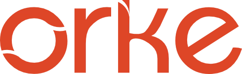 Logotipo da Orke em laranja sobre fundo transparente